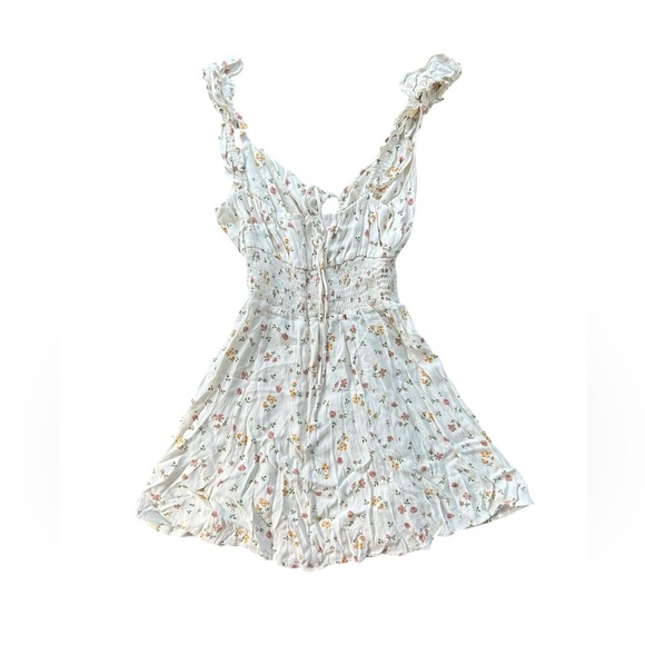 Reformation Bellagio Dress Floral Keyhole Dress Size 4 Cream Orange - Picture 6 of 10